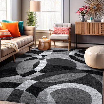 Geometric Circles Area Rug