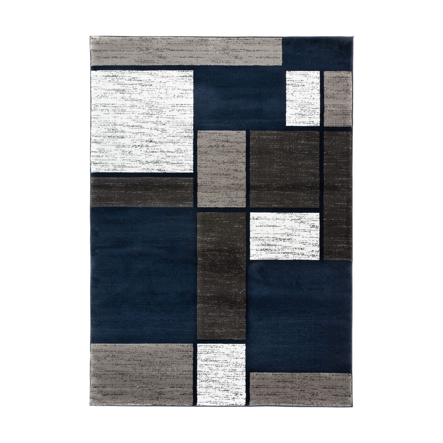 Contemporary Modern Boxed Color Block Area Rug