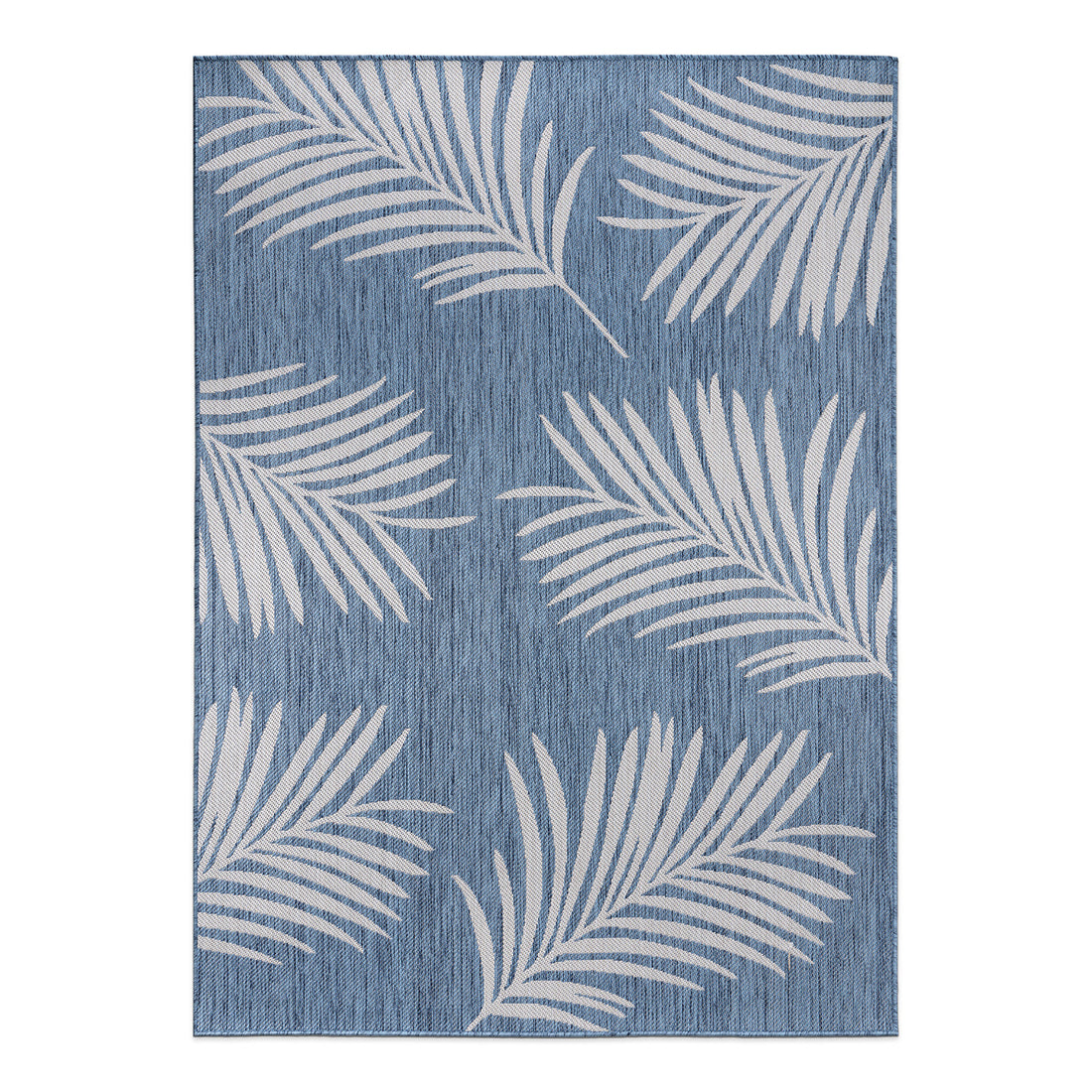 Contemporary Palm Leaves Textured Flat Weave Indoor/Outdoor Area Rug