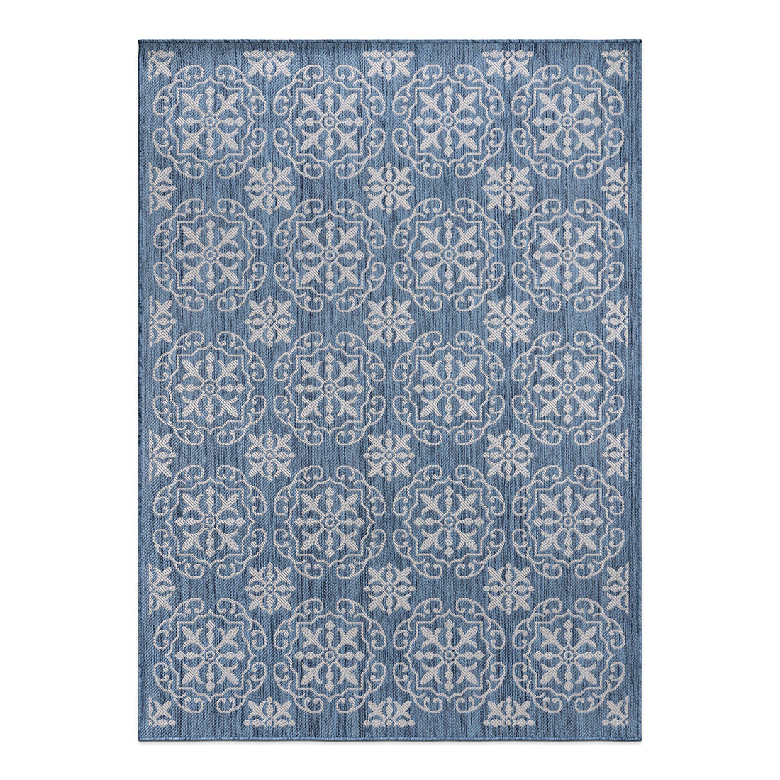 Transitional Geometric Textured Flat Weave Indoor/Outdoor Area Rug