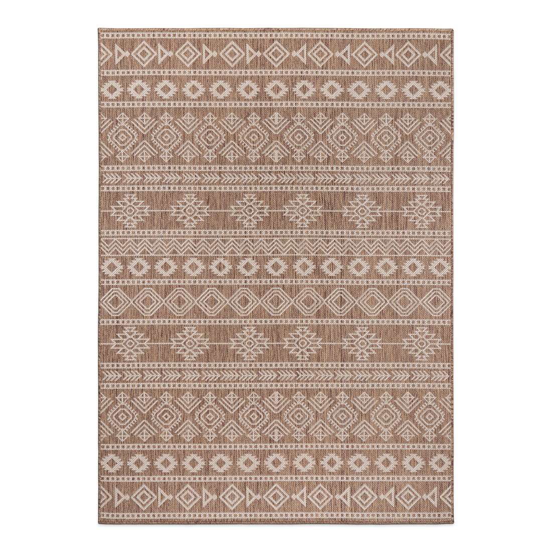 Geometric Boho Textured Flat Weave Indoor/Outdoor Area Rug