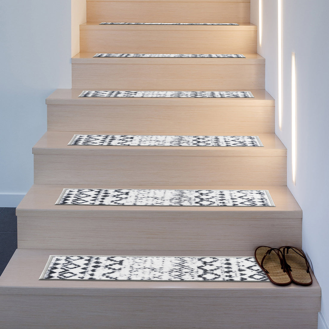 Distressed Bohemian Non-Slip Stair Treads