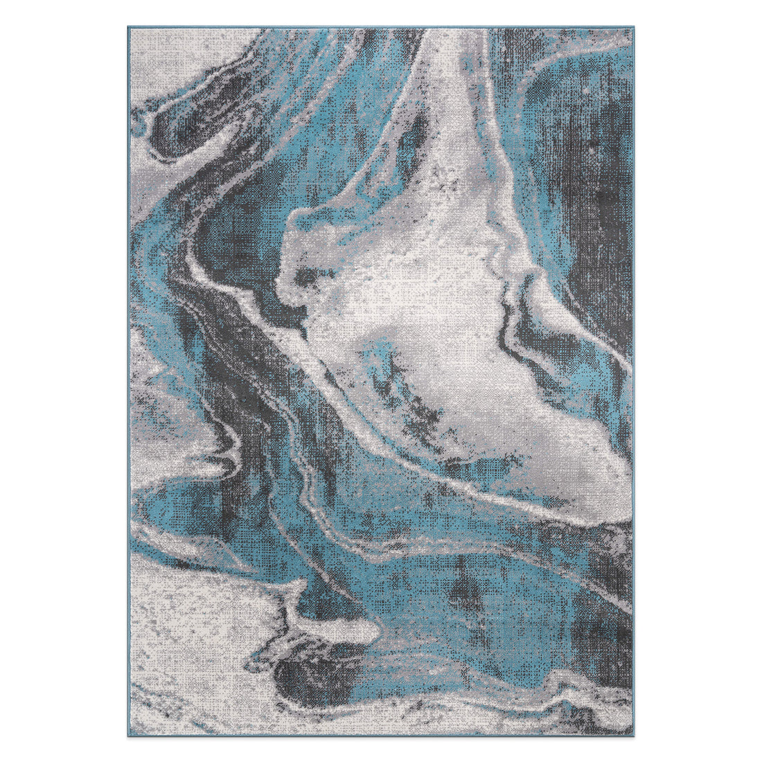 Distressed Contemporary Abstract Watercolor Stain Resistant Soft Area Rug