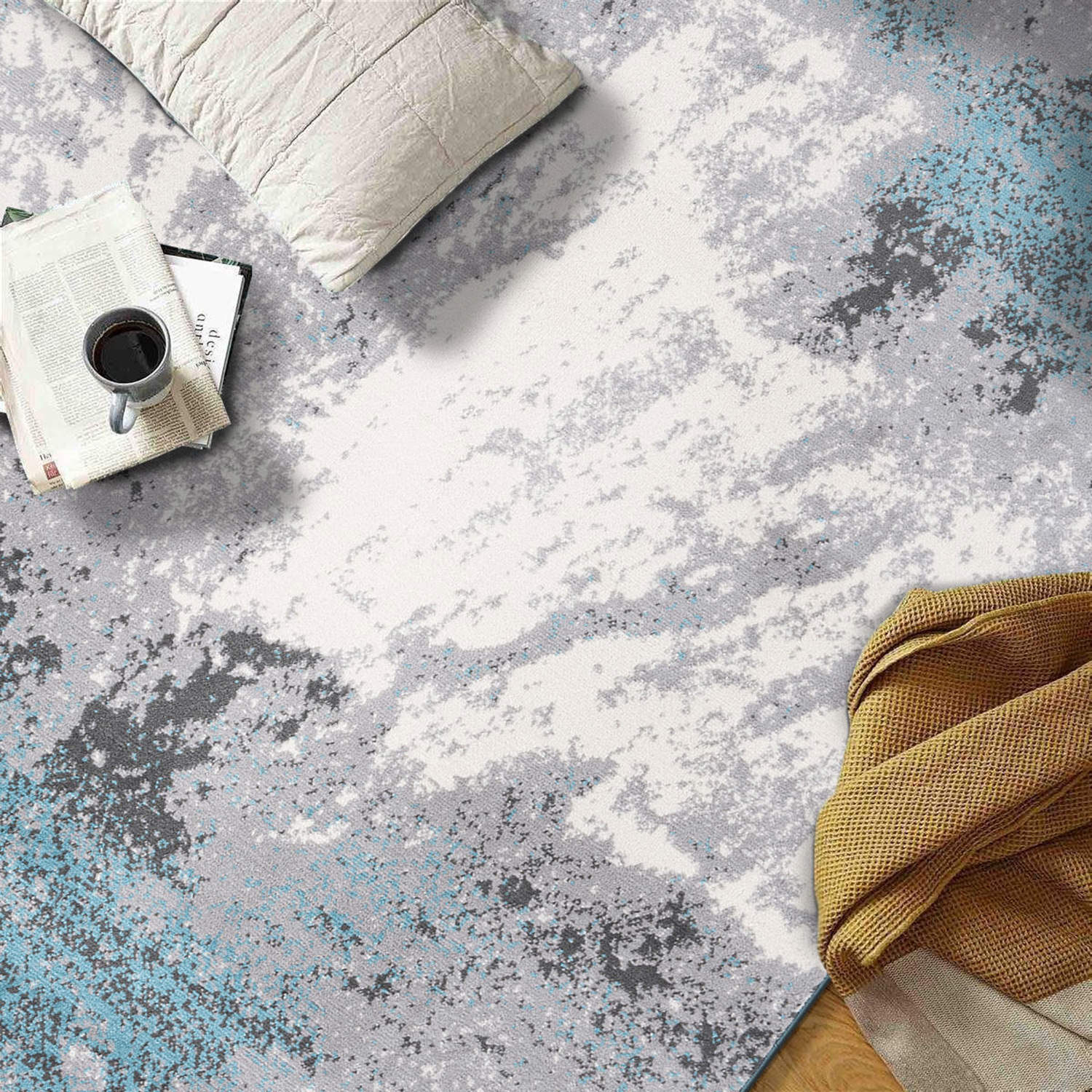 Modern Abstract Stain Resistant Soft Area Rug