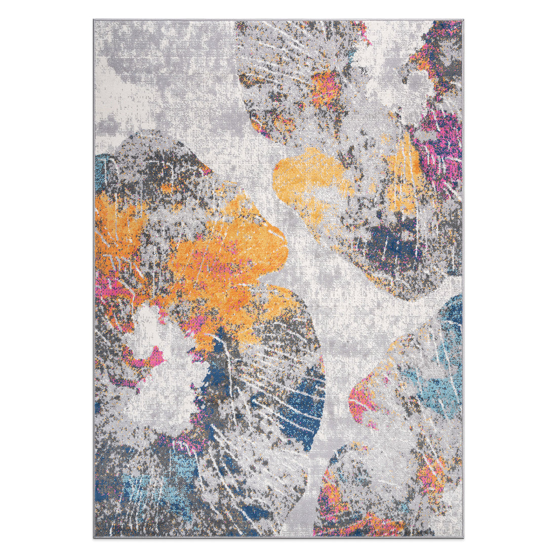 Contemporary Floral Stain Resistant Soft Area Rug