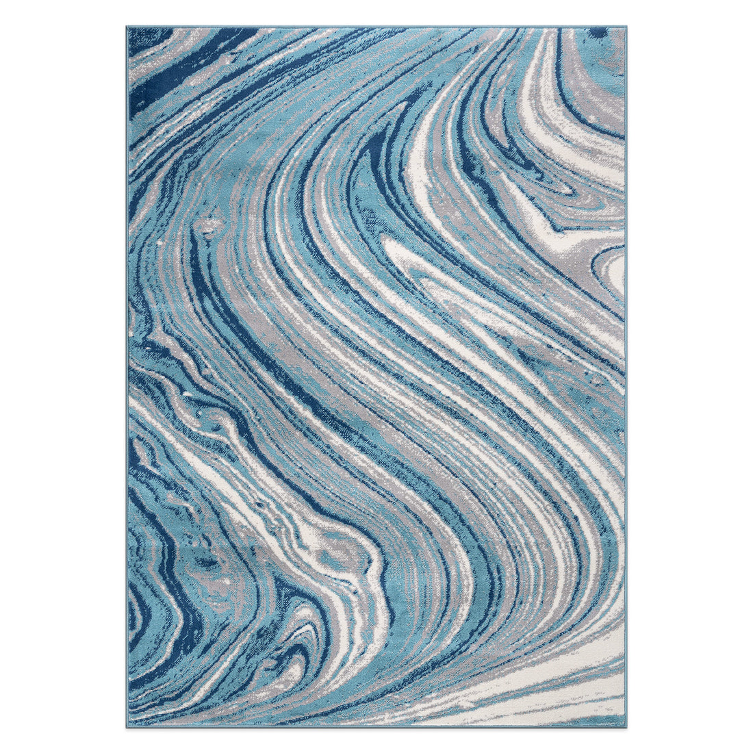 Contemporary Abstract Swirl Stain Resistant Soft Area Rug