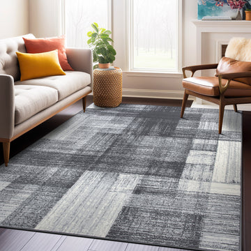 Contemporary Distressed Design Area Rug