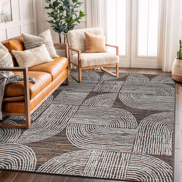 Geometric Arch Area Rug - BROWN 7'10"x10'