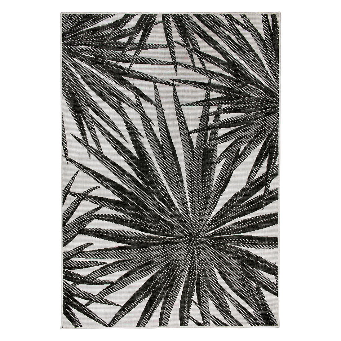 Tropical Leaves Nature Inspired Reversible Indoor/Outdoor Area Rug