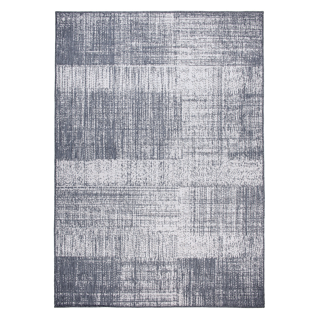 Contemporary Distressed Boxes Weather Resistant Reversible Indoor/Outdoor Area Rug