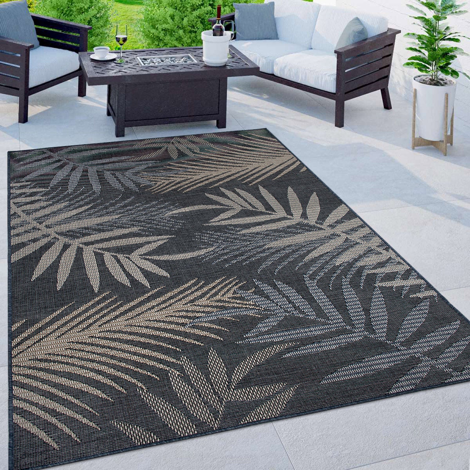 Bahama Palm Frond Indoor/Outdoor Area Rug