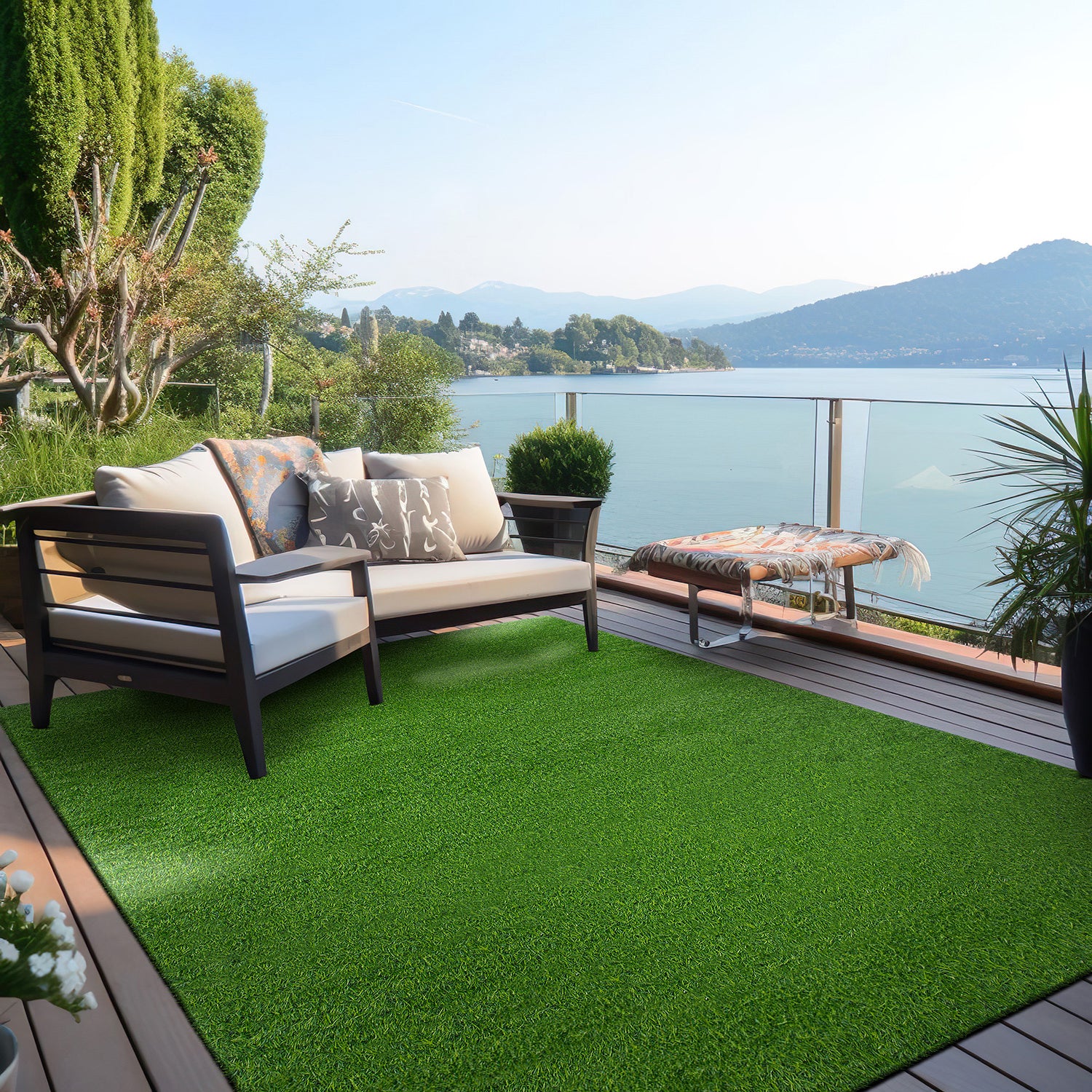 Artificial Turf Solid Grass Indoor Outdoor Area Rug GREEN 6 6 x9 WRGHome by World Rug Gallery Transform Your Space with Quality Rugs