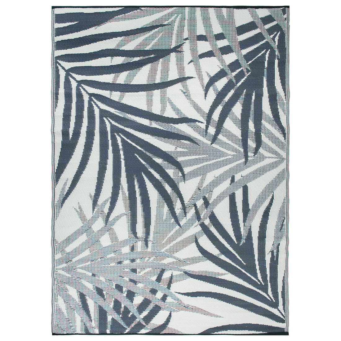 Toprical Leaves Coastal Reversible Recycled Plastic Outdoor Rugs