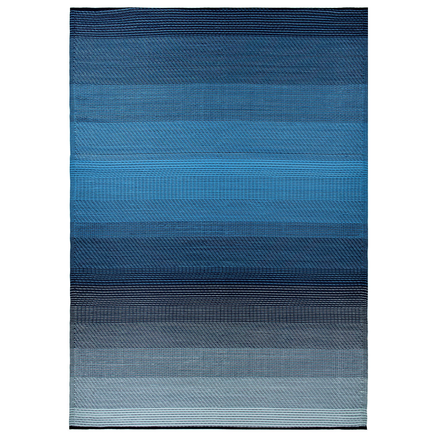 Contemporary Stripe Shade Reversible Recycled Plastic Outdoor Rugs