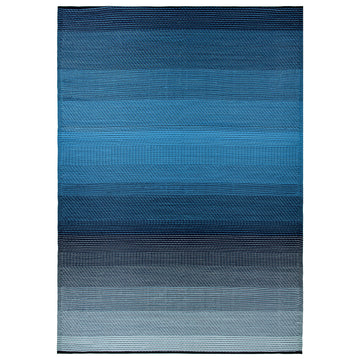 Contemporary Stripe Shade Reversible Recycled Plastic Outdoor Rugs