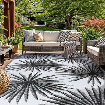 Floral Tropical Reversible Recycled Plastic Outdoor Rugs