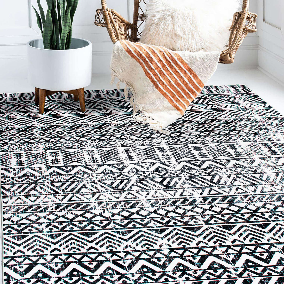 Distressed Boho Machine Washable Area Rug