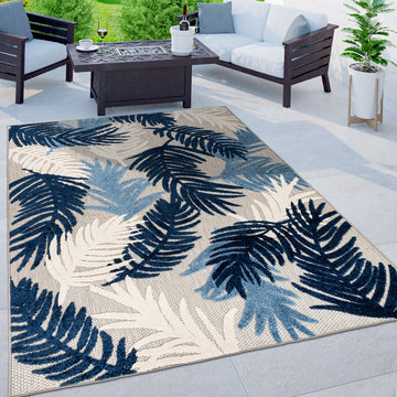 Tropical Floral Modern Indoor/Outdoor Area Rug