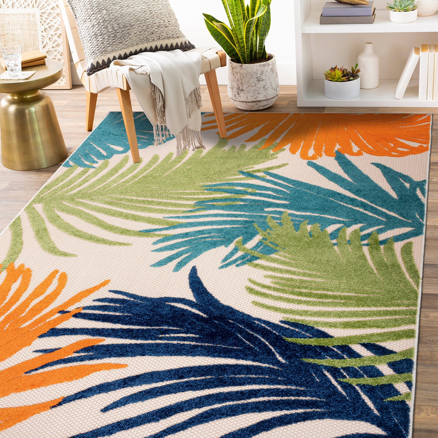 Tropical Floral Indoor/Outdoor Area Rug