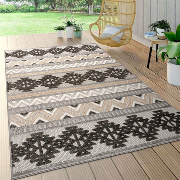 Contemporary Geometric Bohemian Indoor/Outdoor Area Rug