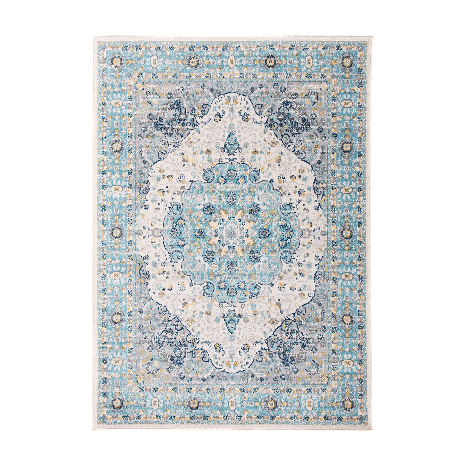 Vintage Oriental Distressed Medallion Area Rug