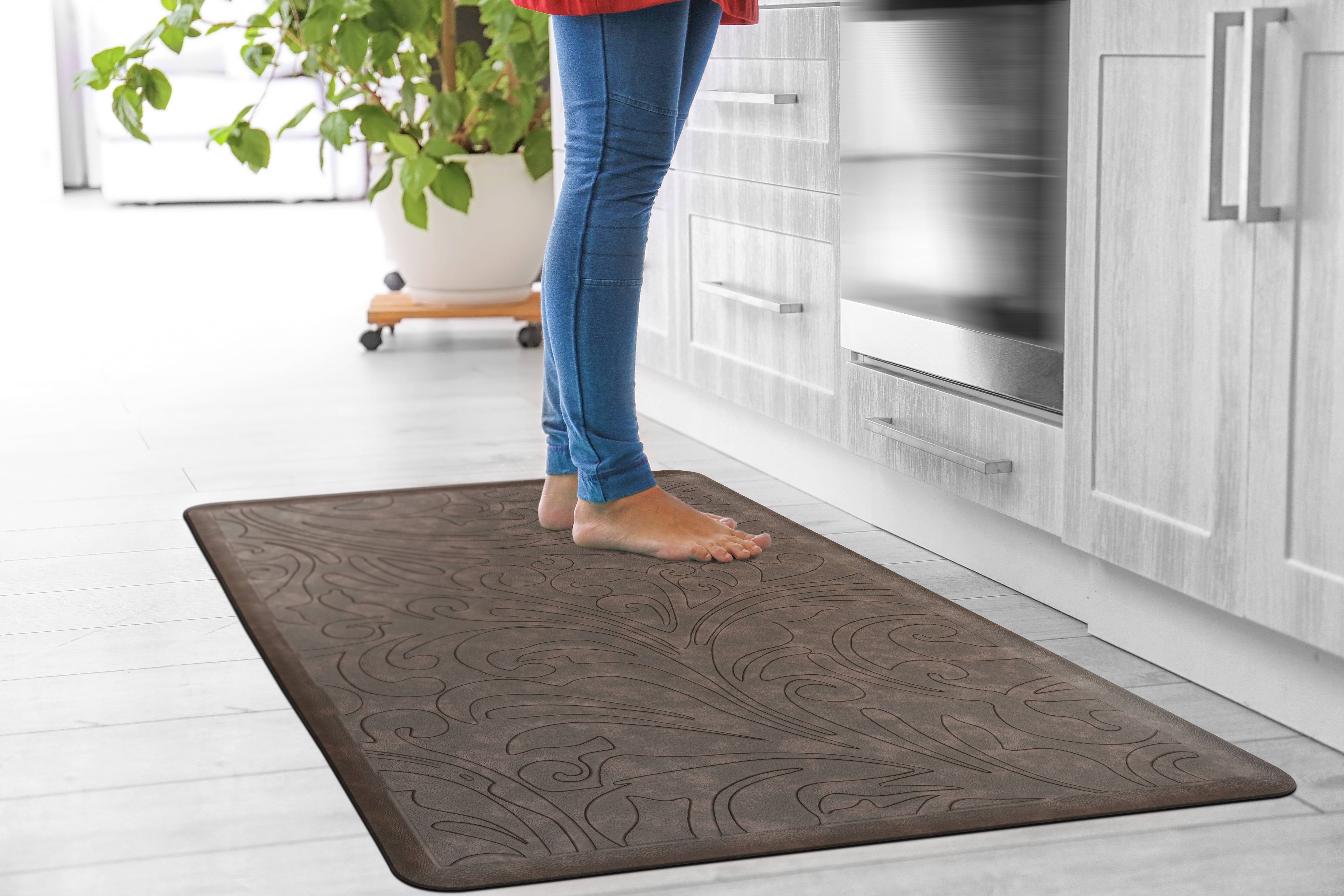 Anti Fatigue Kitchen Mat, 0.39 Inch Thick, Stain Resistant, Padded