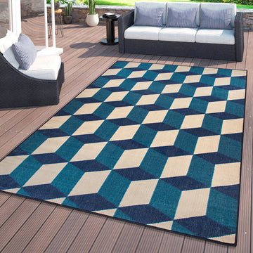 Contemporary Geometric Flatweave Indoor/Outdoor Area Rug