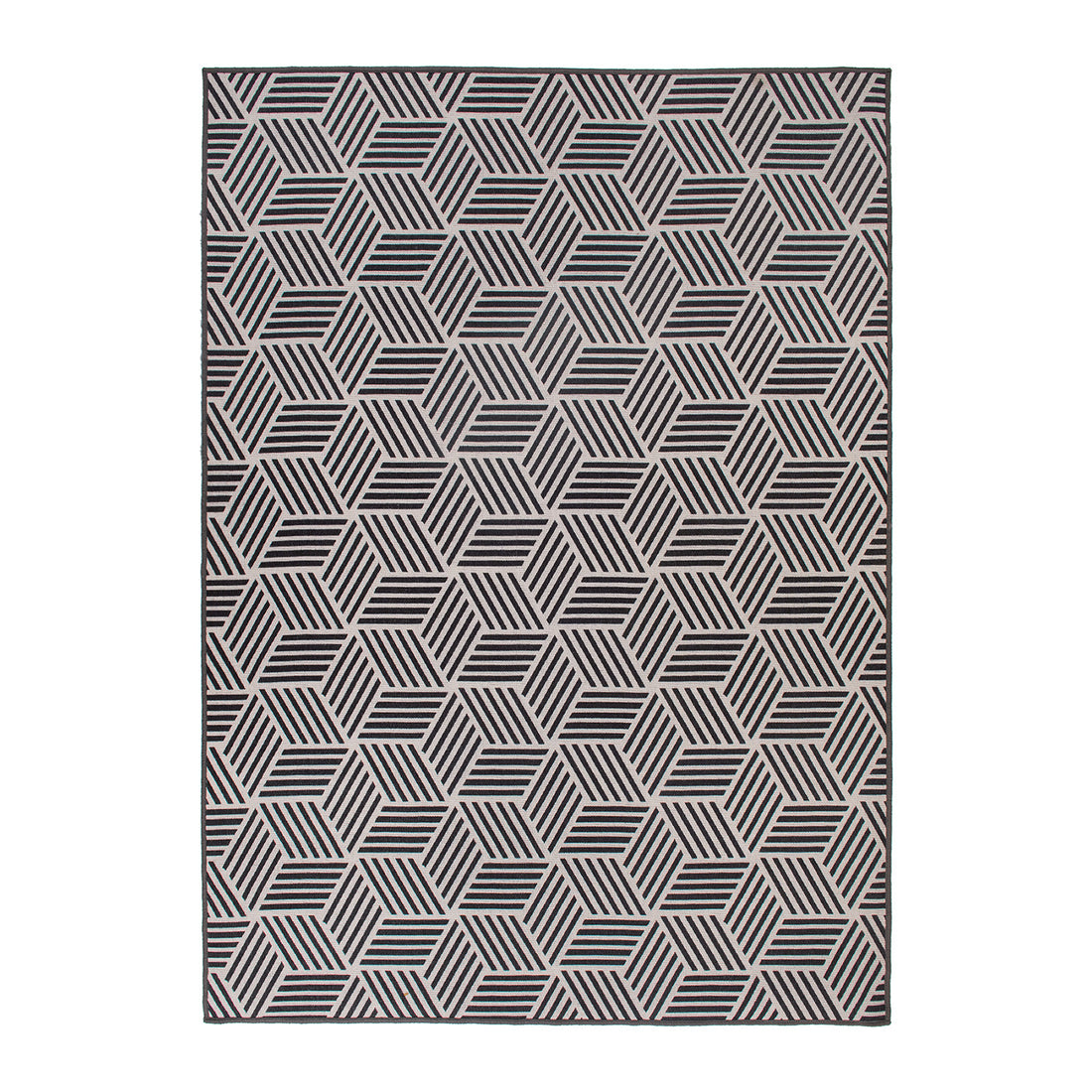 Contemporary Geometric Cubes Indoor/Outdoor Area Rug