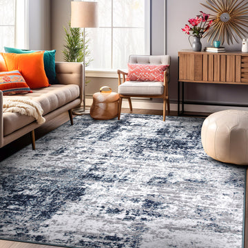 Distressed Abstract Area Rug