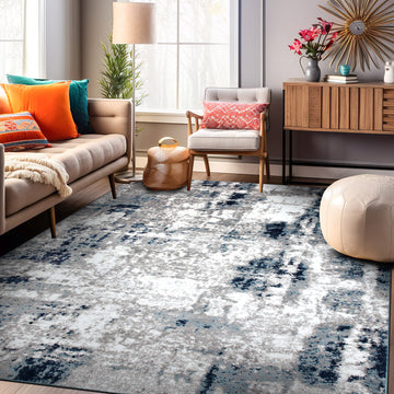 Contemporary Abstract Distressed Area Rug