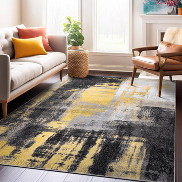 Modern Watercolor Abstract Design Area Rug