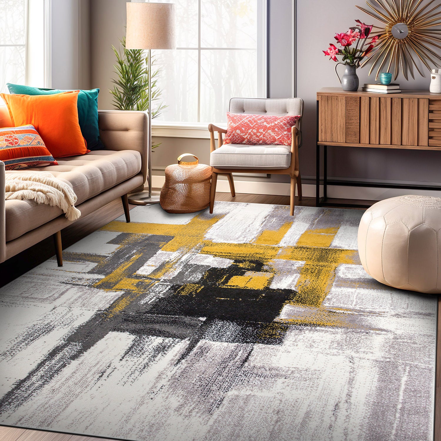 Contemporary Modern Abstract Area Rug