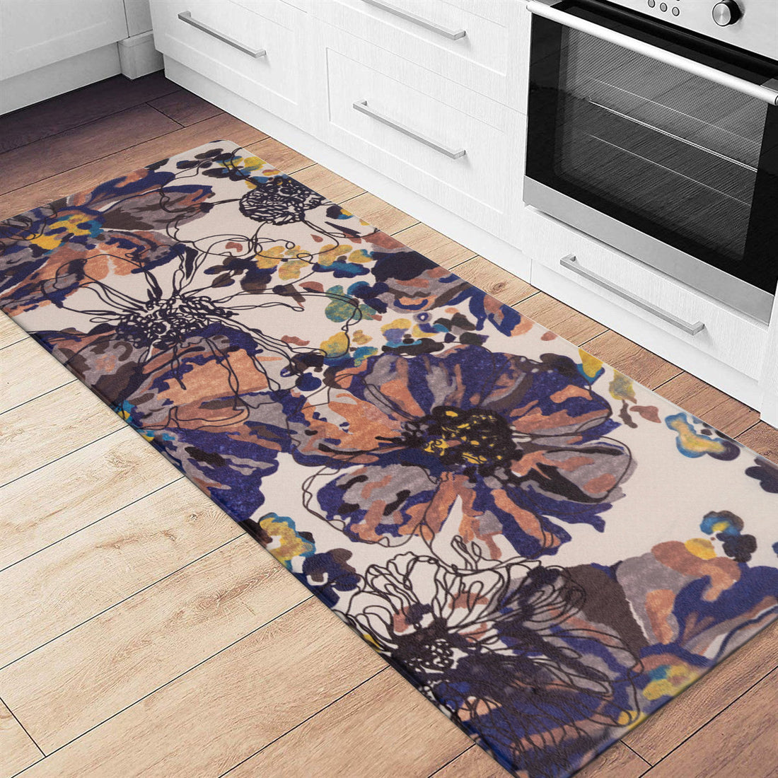 Modern Bright Flowers Anti Fatigue Standing Mat