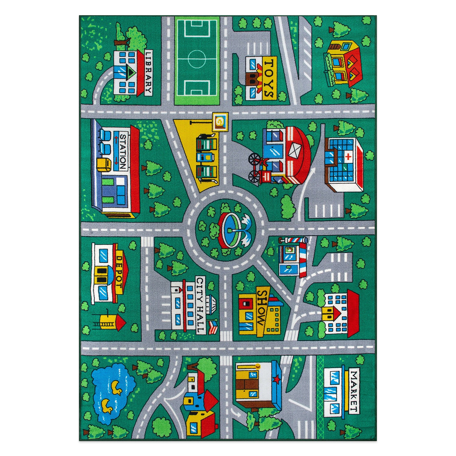 Kids Playmat Road Traffic Educational Non Slip Area Rug