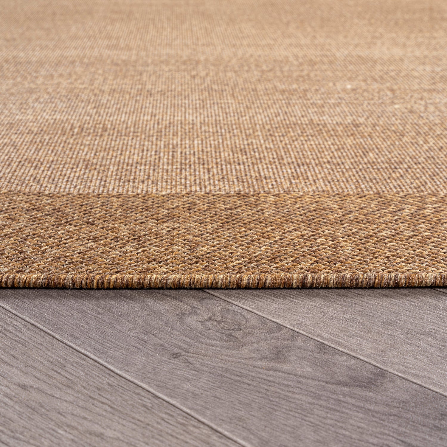 World Rug Gallery Geometric Border Indoor/Outdoor Flat Woven Area Rug - Natural Jute-Style, Easy-Care Patio Rug for Backyard Porch Deck Balcony - Dark Gray/Natural - DARKGRAY
