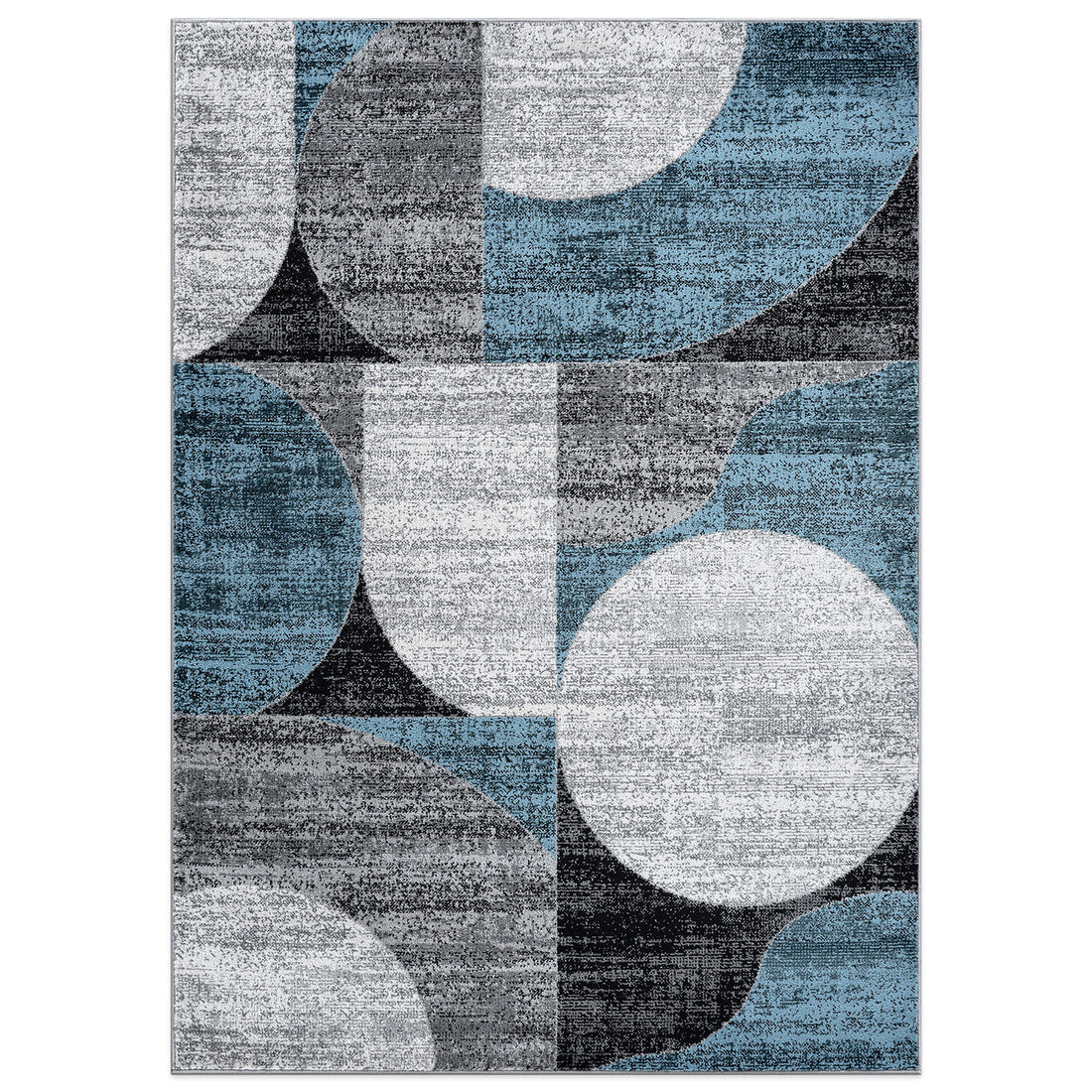 Modern Geometric Design Area Rug - BLUE 5' X 7'