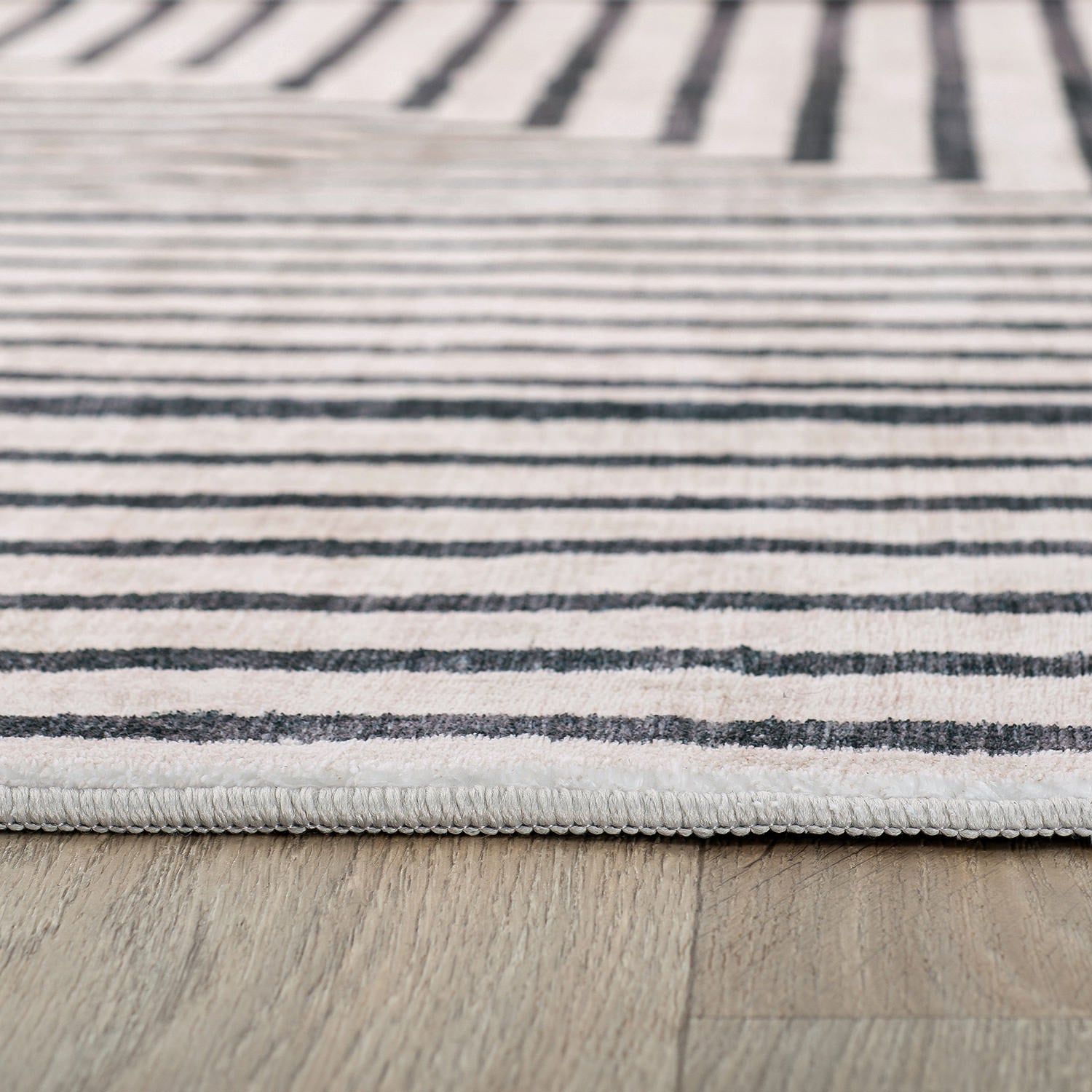 Distressed Bohemian Stripes Washable Non Slip Area Rug - BEIGE 5'x7'