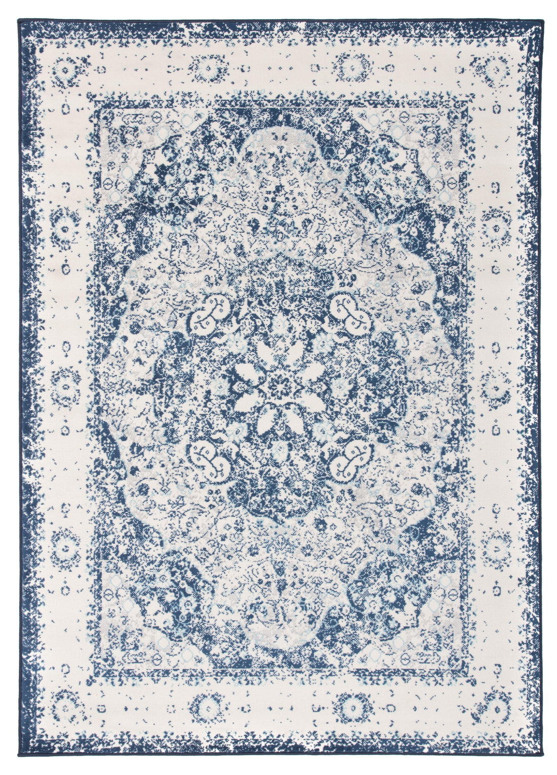 Vintage Oriental Distressed Medallion Area Rug