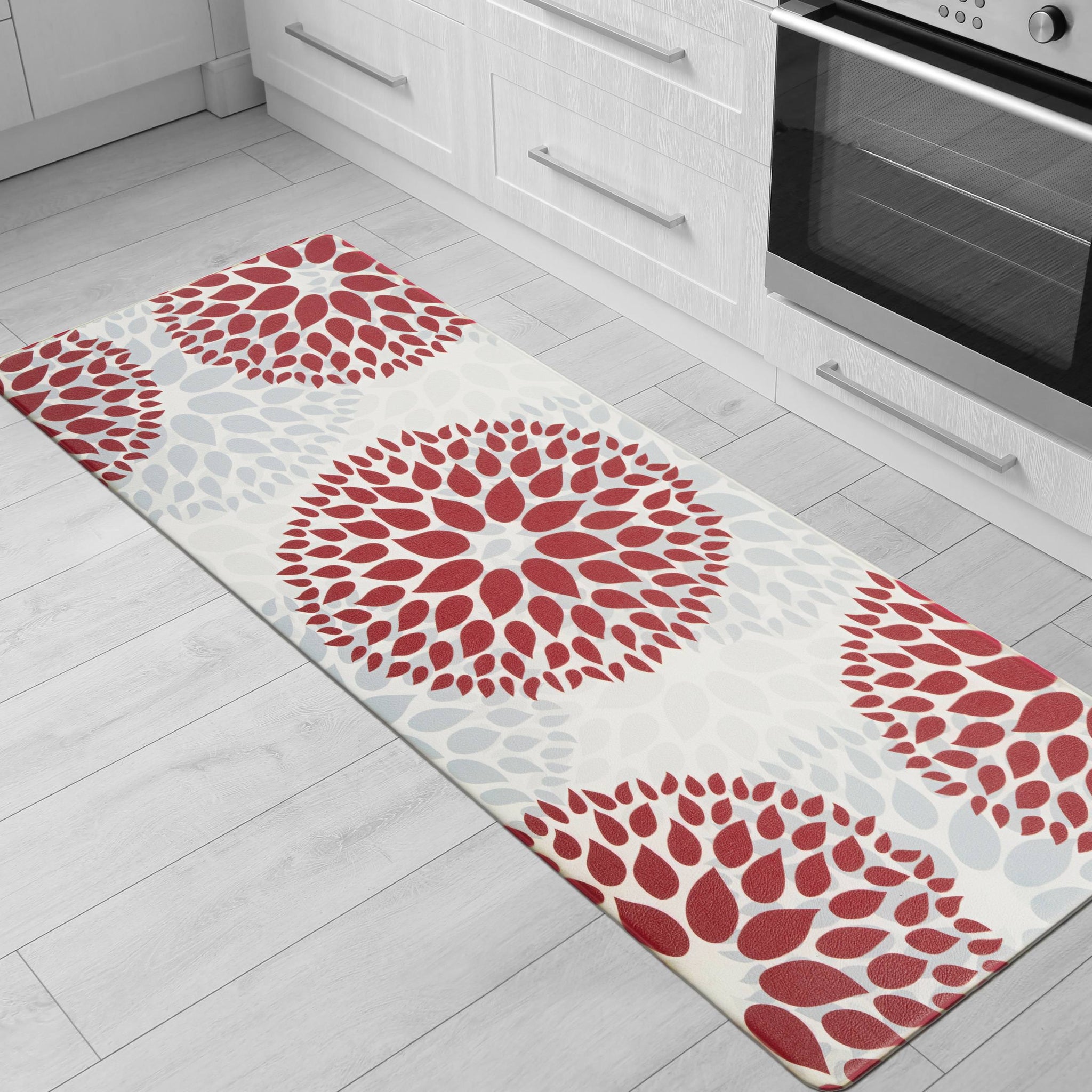 Modern Floral Circles Anti Fatigue Standing Mat